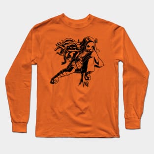 Demon Slayer Kamado Nezuko Action Line Art Long Sleeve T-Shirt